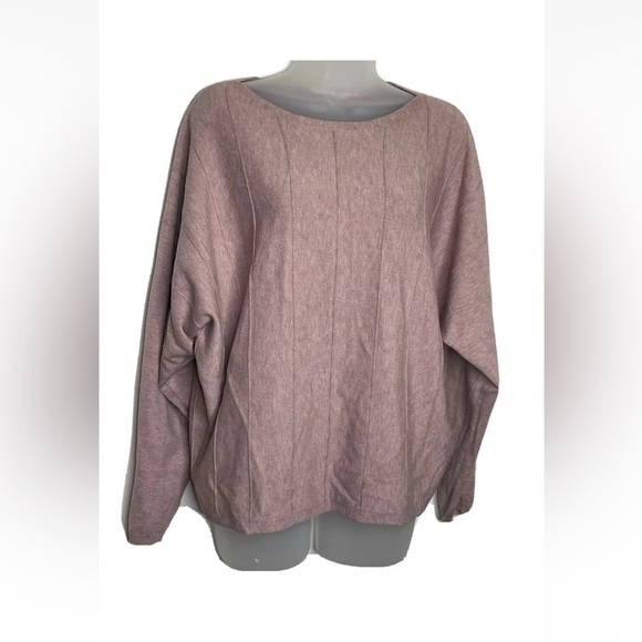 Vila Milano Women's Wool Blend Pullover Sweater Batwing Sleeves Boat Neck Mauve‎ - Picture 1 of 5